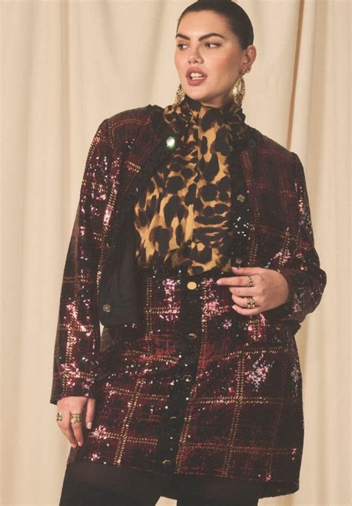 Showstopping Ralph Lauren Plaid Sequin Gown